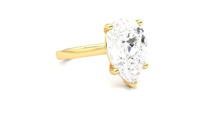 Taylor & Hart Hope Pear Engagement Ring 360 degree image 5