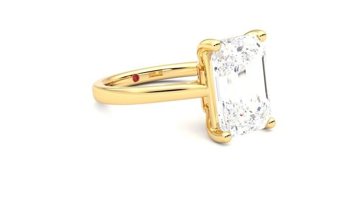 Taylor & Hart Hope Emerald Engagement Ring 360 degree image 6