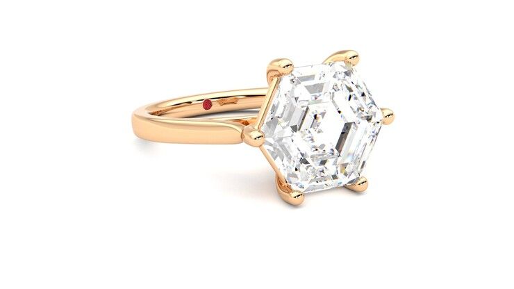 Taylor & Hart Hope Hexagonal Engagement Ring 360 degree image 5