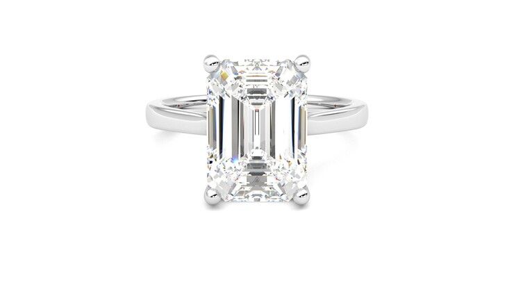 Taylor & Hart Hope Emerald Engagement Ring 360 degree image 0
