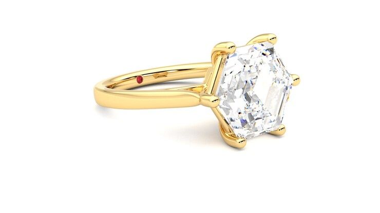 Taylor & Hart Hope Hexagonal Engagement Ring 360 degree image 6