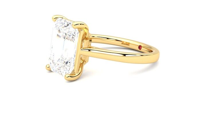 Taylor & Hart Hope Emerald Engagement Ring 360 degree image 23