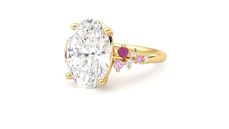 Taylor & Hart Marula Oval Engagement Ring 360 degree image 25