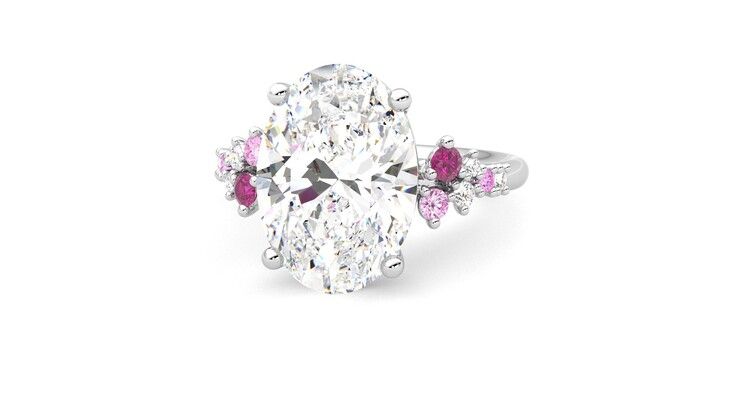 Taylor & Hart Marula Oval Engagement Ring 360 degree image 27
