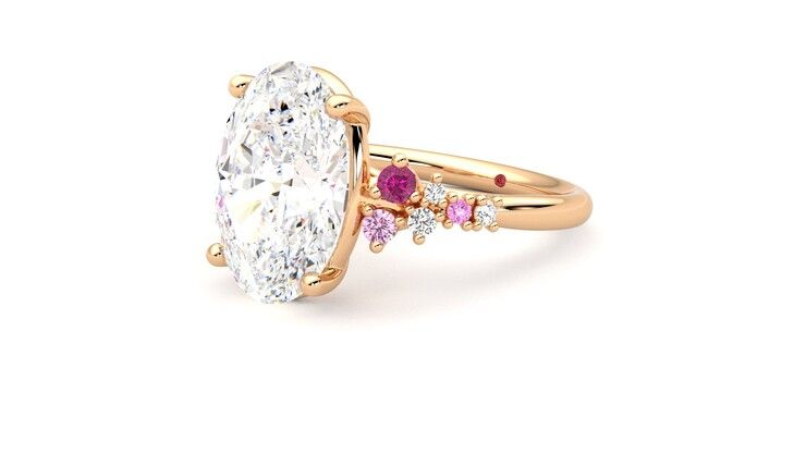 Taylor & Hart Marula Oval Engagement Ring 360 degree image 24