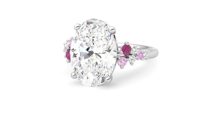 Taylor & Hart Marula Oval Engagement Ring 360 degree image 26
