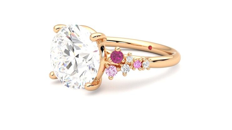 Taylor & Hart Marula Round Engagement Ring 360 degree image 24
