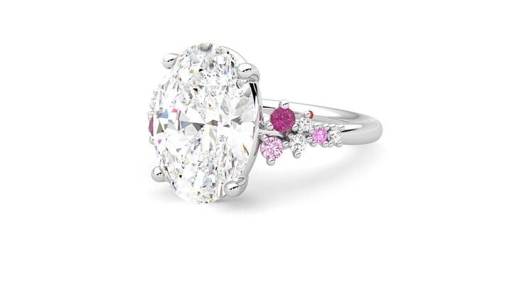 Taylor & Hart Marula Oval Engagement Ring 360 degree image 25