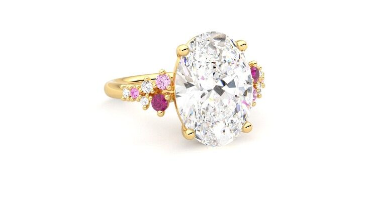 Taylor & Hart Marula Oval Engagement Ring 360 degree image 4