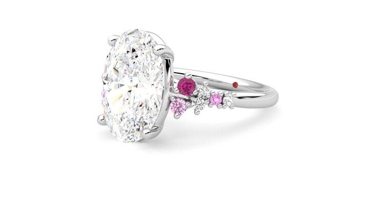 Taylor & Hart Marula Oval Engagement Ring 360 degree image 24