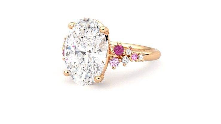 Taylor & Hart Marula Oval Engagement Ring 360 degree image 25