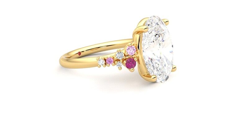 Taylor & Hart Marula Oval Engagement Ring 360 degree image 7