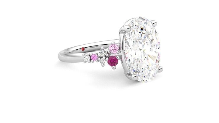 Taylor & Hart Marula Oval Engagement Ring 360 degree image 6
