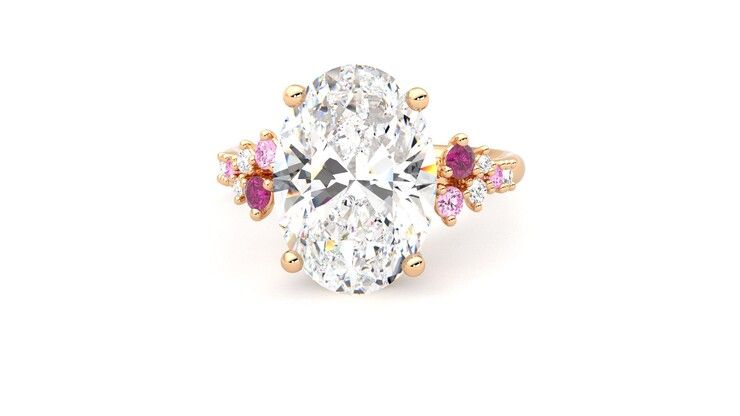 Taylor & Hart Marula Oval Engagement Ring 360 degree image 28
