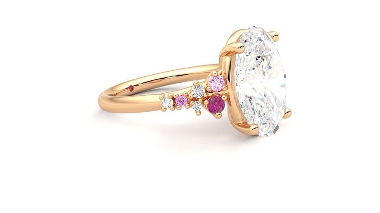 Taylor & Hart Marula Oval Engagement Ring 360 degree image 7