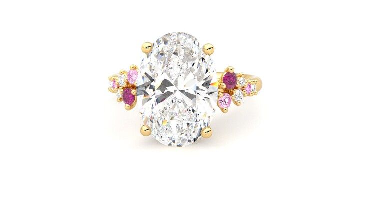 Taylor & Hart Marula Oval Engagement Ring 360 degree image 28