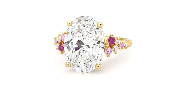 Taylor & Hart Marula Oval Engagement Ring 360 degree image 27