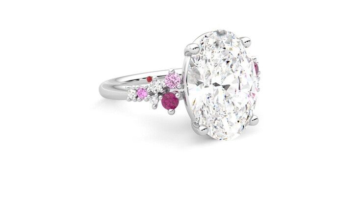 Taylor & Hart Marula Oval Engagement Ring 360 degree image 5