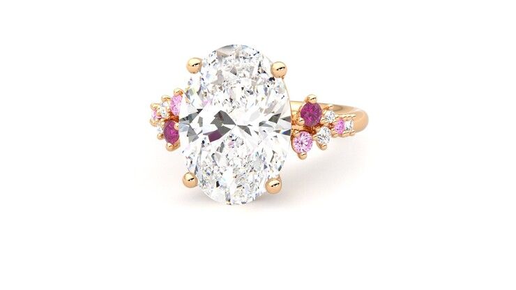 Taylor & Hart Marula Oval Engagement Ring 360 degree image 27