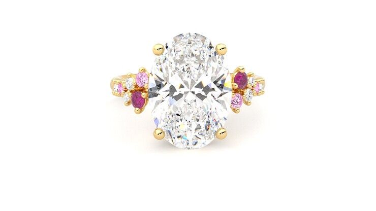 Taylor & Hart Marula Oval Engagement Ring 360 degree image 1