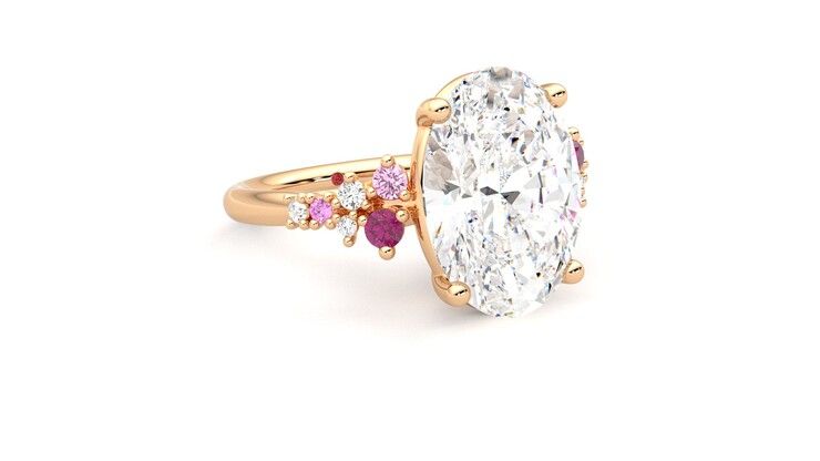 Taylor & Hart Marula Oval Engagement Ring 360 degree image 5