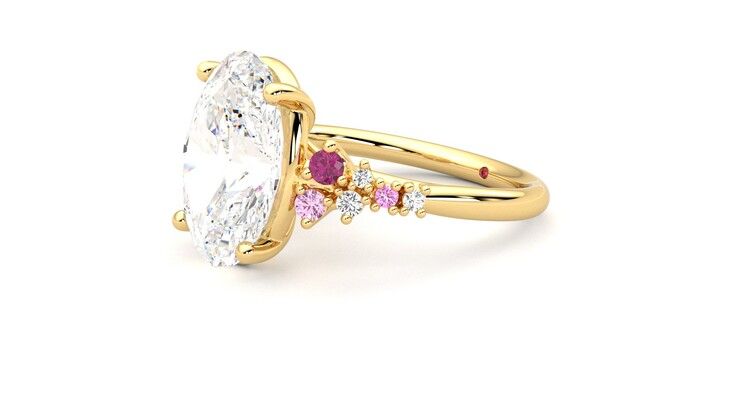 Taylor & Hart Marula Oval Engagement Ring 360 degree image 23