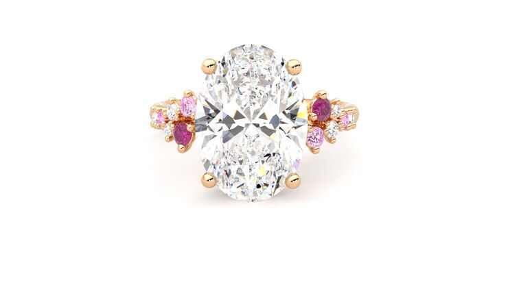 Taylor & Hart Marula Oval Engagement Ring 360 degree image 29