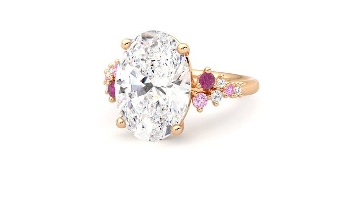 Taylor & Hart Marula Oval Engagement Ring 360 degree image 26
