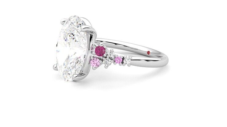 Taylor & Hart Marula Oval Engagement Ring 360 degree image 23