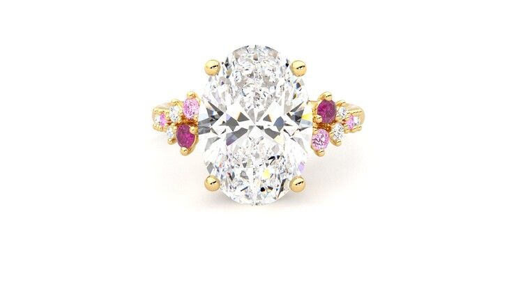 Taylor & Hart Marula Oval Engagement Ring 360 degree image 29