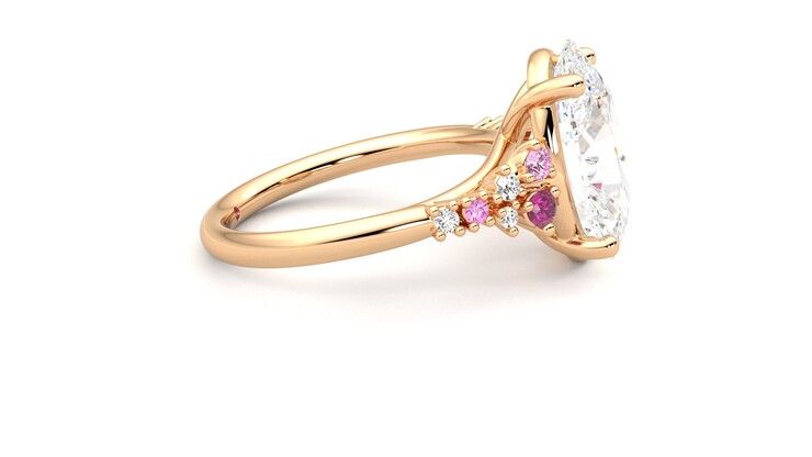 Taylor & Hart Marula Oval Engagement Ring 360 degree image 9