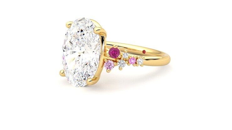 Taylor & Hart Marula Oval Engagement Ring 360 degree image 24