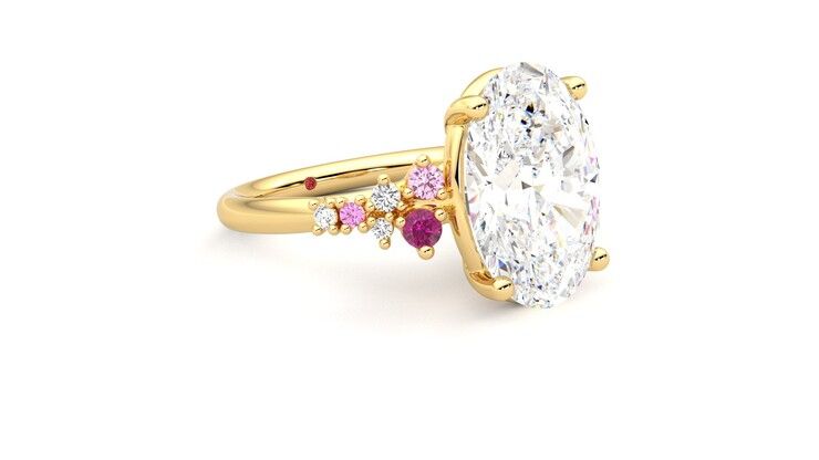 Taylor & Hart Marula Oval Engagement Ring 360 degree image 6