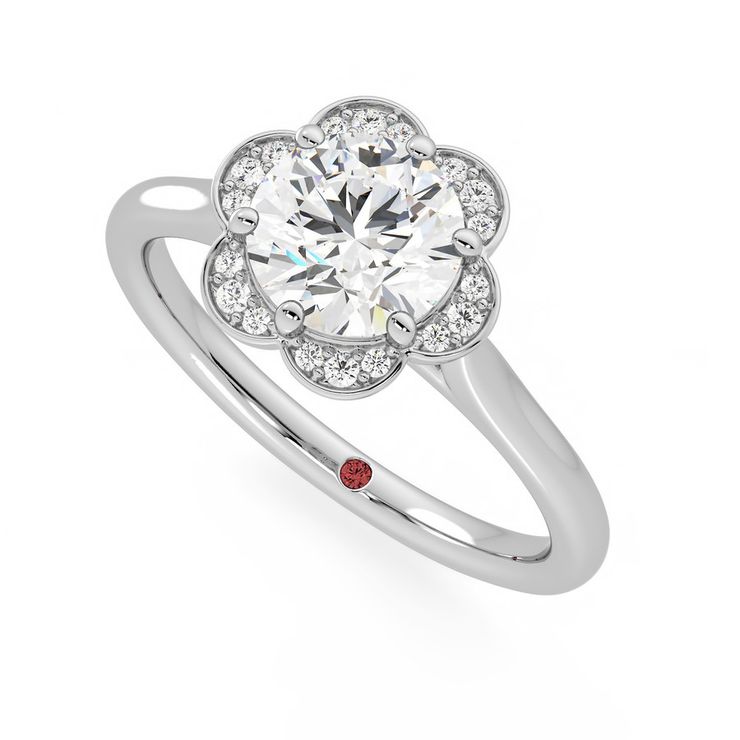 Taylor & Hart Fleur Round Engagement Ring 0