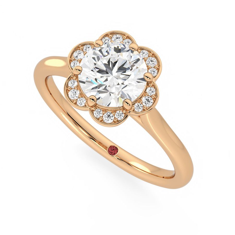 Taylor & Hart Fleur Round Engagement Ring 0