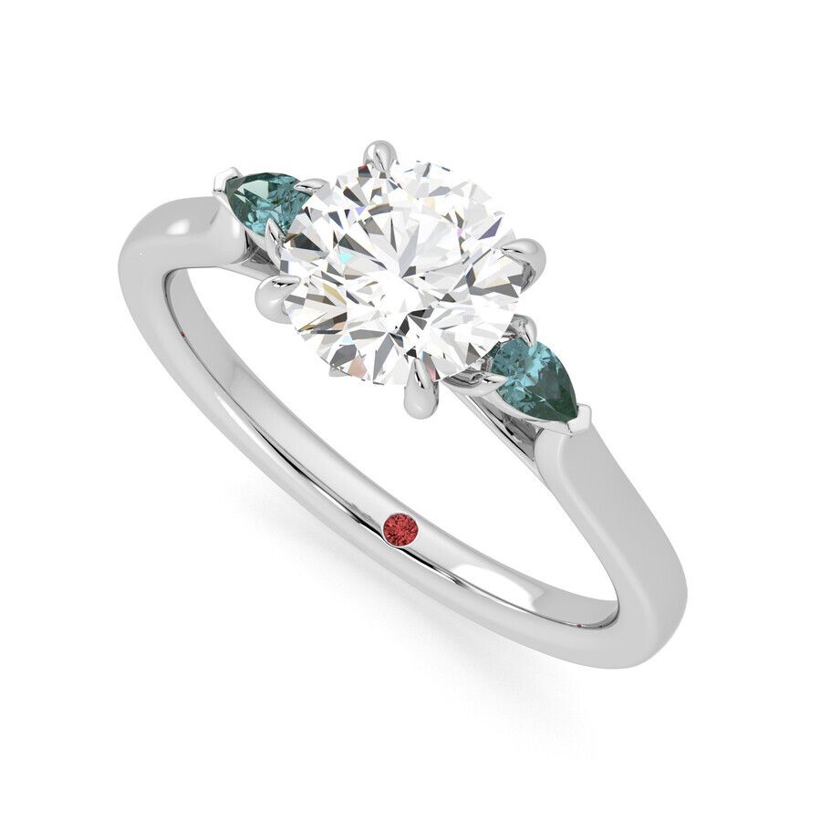 Taylor &amp; Hart Faith Teal - 0.70ct Round Diamond Ready to Go Ring 0