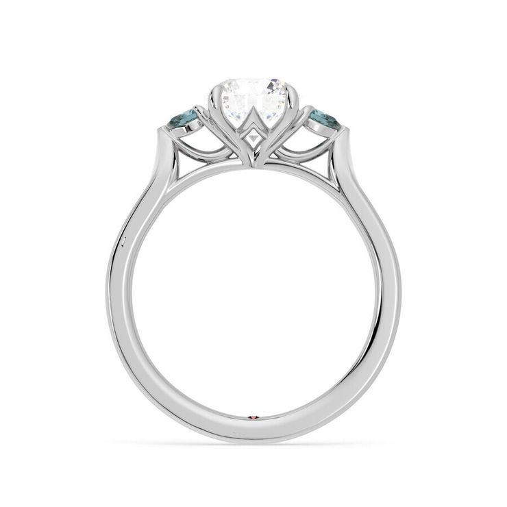 Taylor &amp; Hart Faith Teal - 0.70ct Round Diamond Ready to Go Ring 0