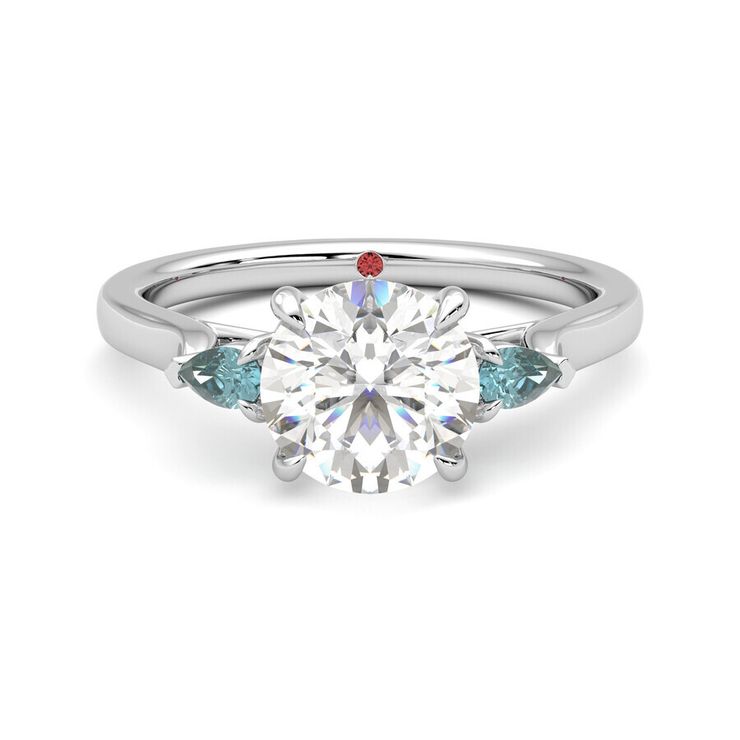 Taylor &amp; Hart Faith Teal - 0.70ct Round Diamond Ready to Go Ring 1