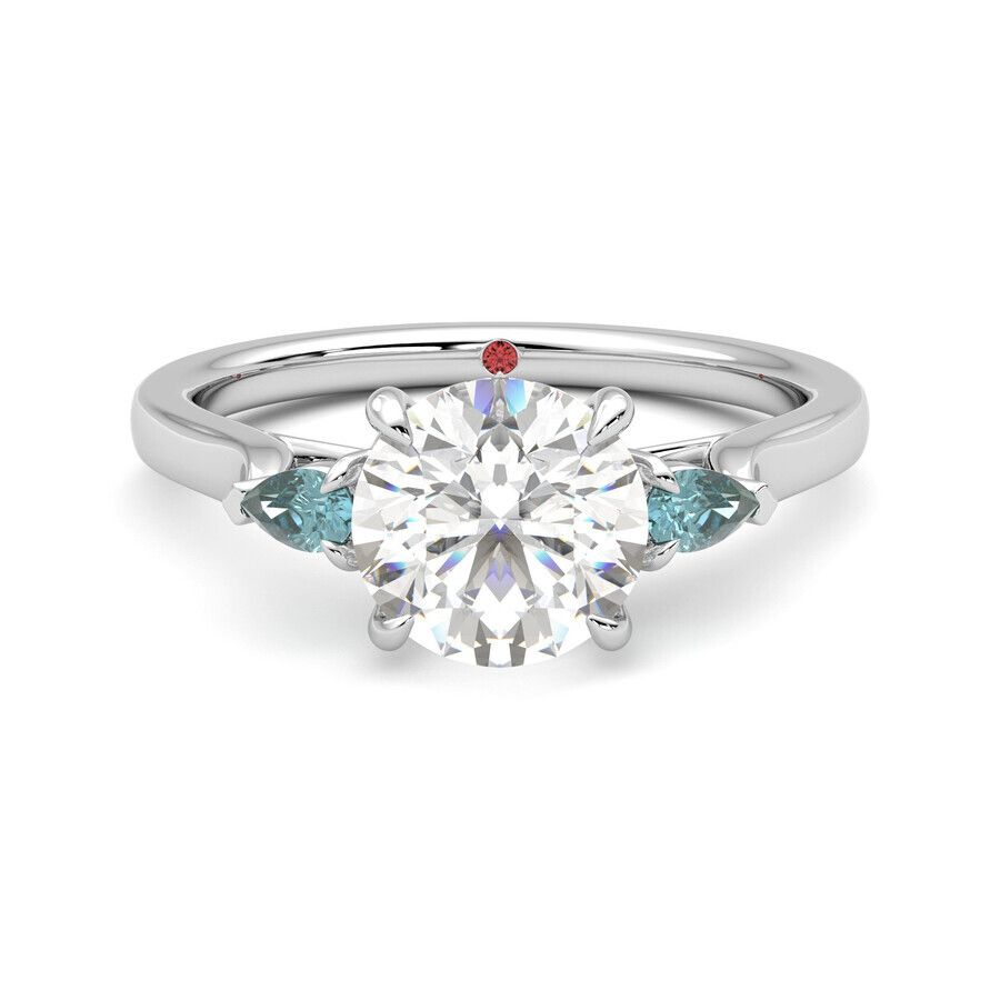 Taylor &amp; Hart Faith Teal - 0.70ct Round Diamond Ready to Go Ring 2