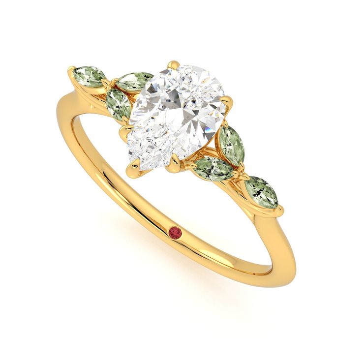 Taylor & Hart Tamora Pear Engagement Ring 0