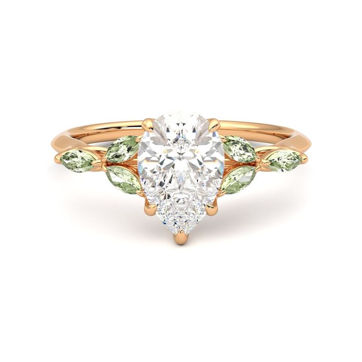 Taylor & Hart Tamora Pear Engagement Ring 0