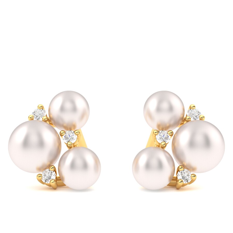 Taylor & Hart Tresor Pearl Cluster Stud Yellow Earrings