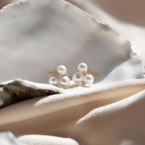 Taylor & Hart Tresor Pearl Cluster Stud Jewellery 3