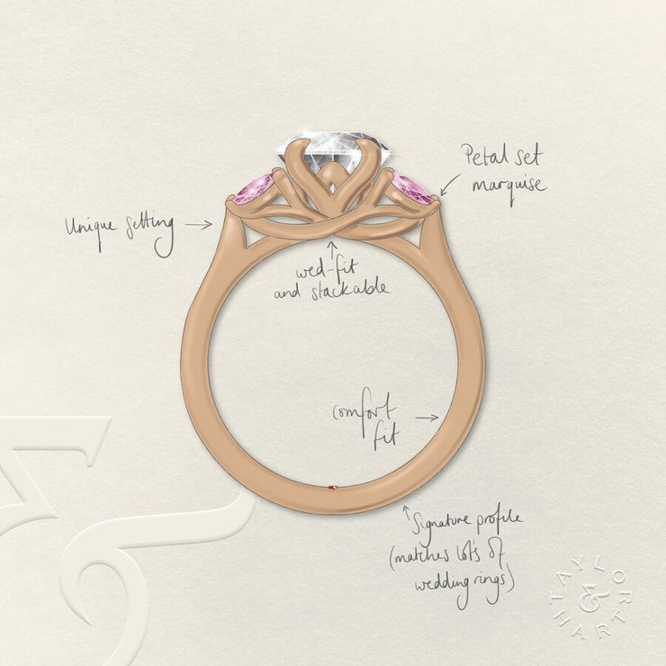 Taylor & Hart Thia Radiant Engagement Ring 1
