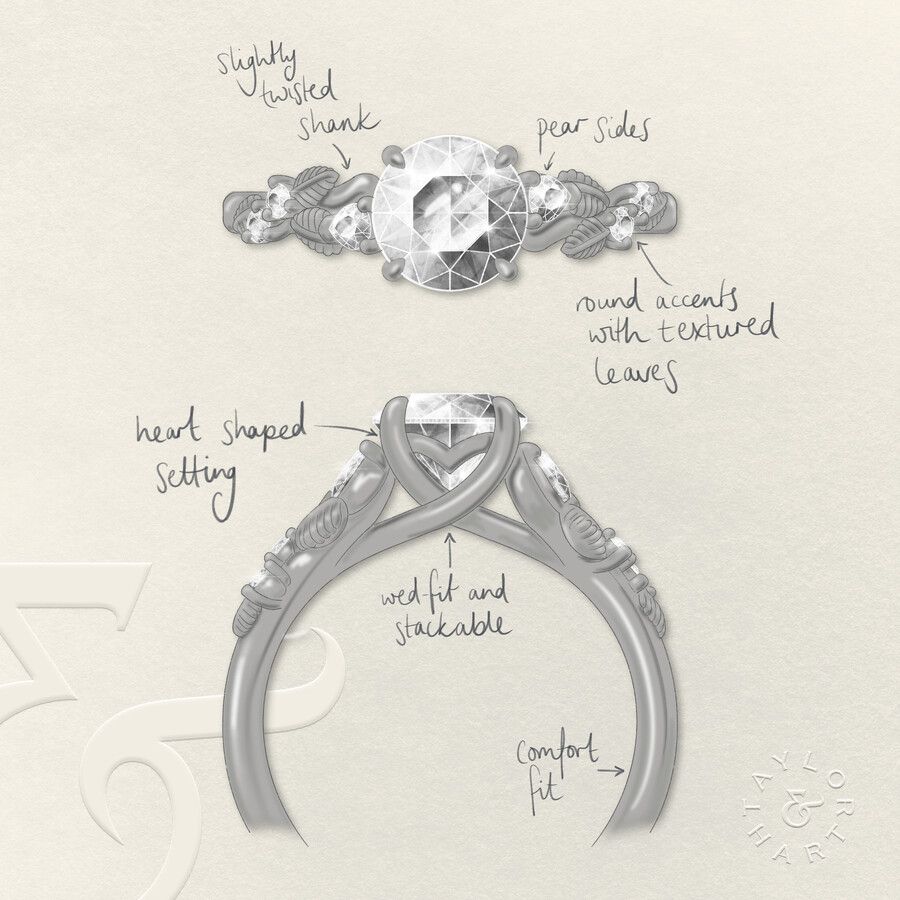 Taylor & Hart Lierre Round Engagement Ring 3