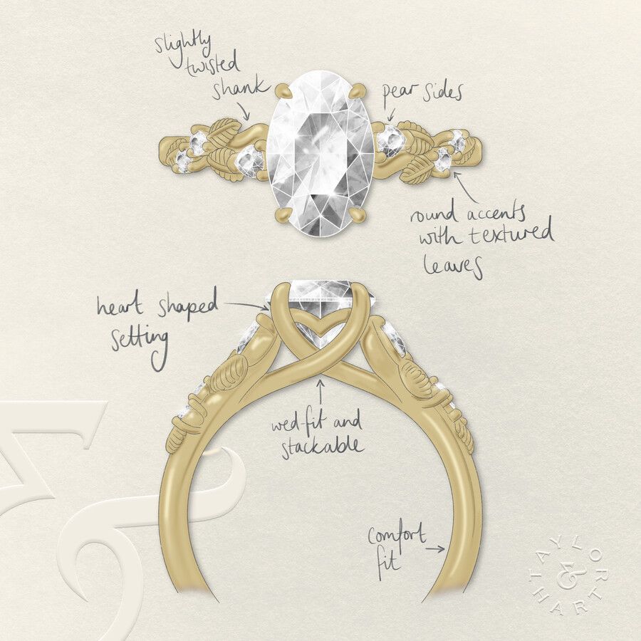 Taylor & Hart Lierre Oval Engagement Ring 3