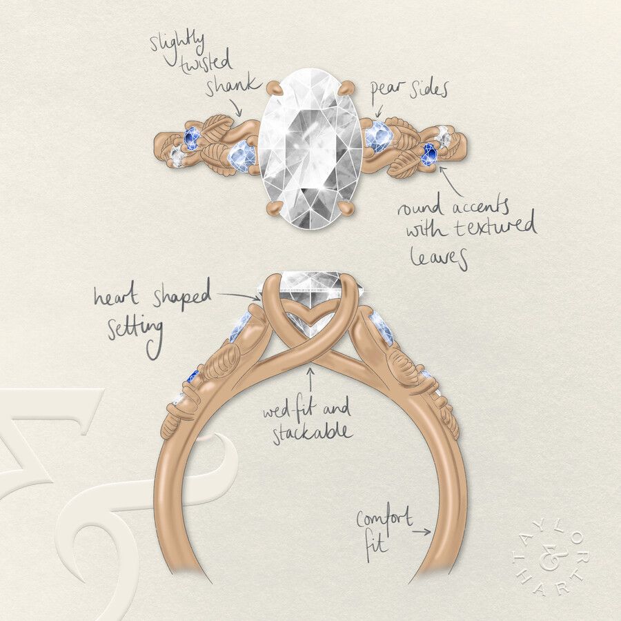 Taylor & Hart Lierre Oval Engagement Ring 2
