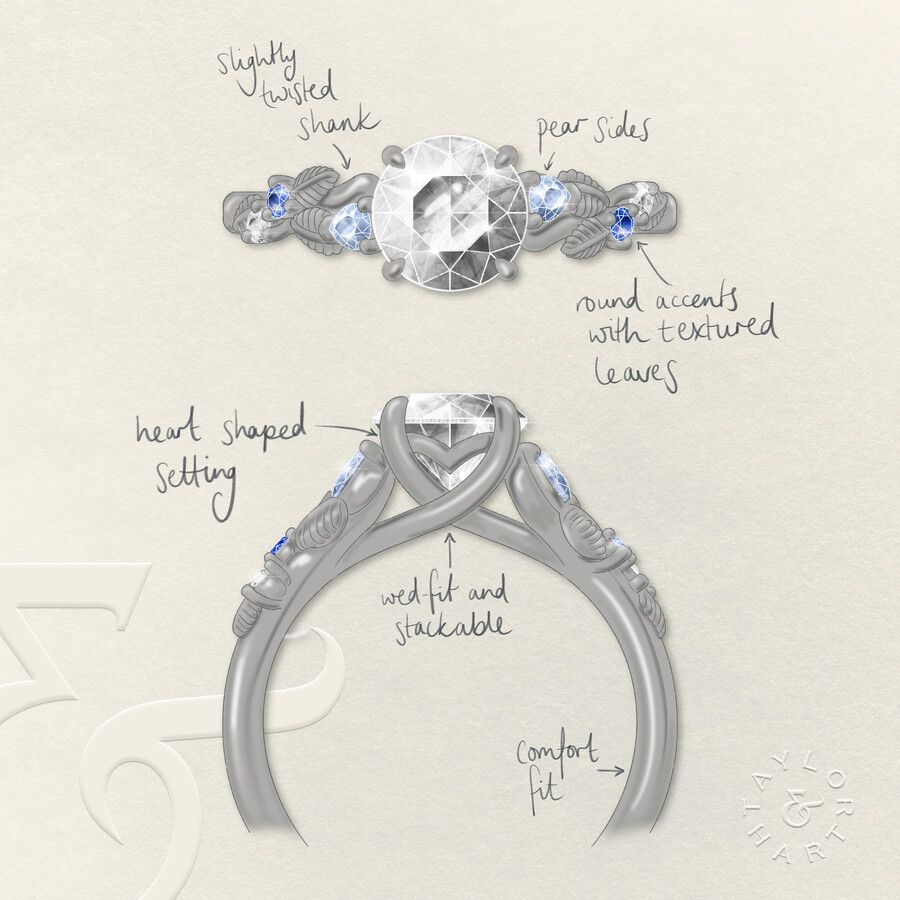 Taylor & Hart Lierre Round Engagement Ring 3