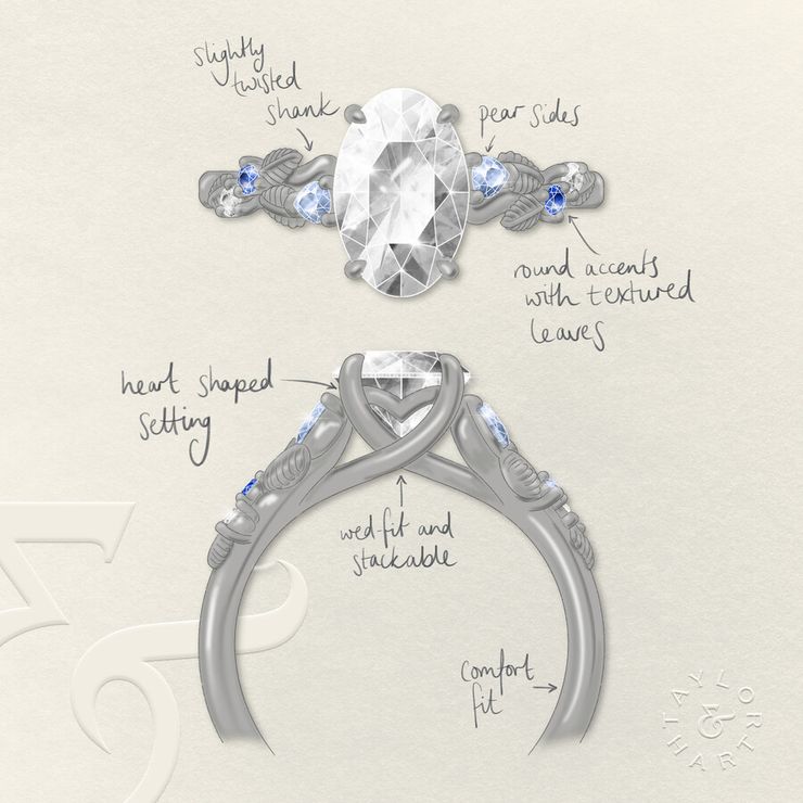 Taylor & Hart Lierre Oval Engagement Ring 1