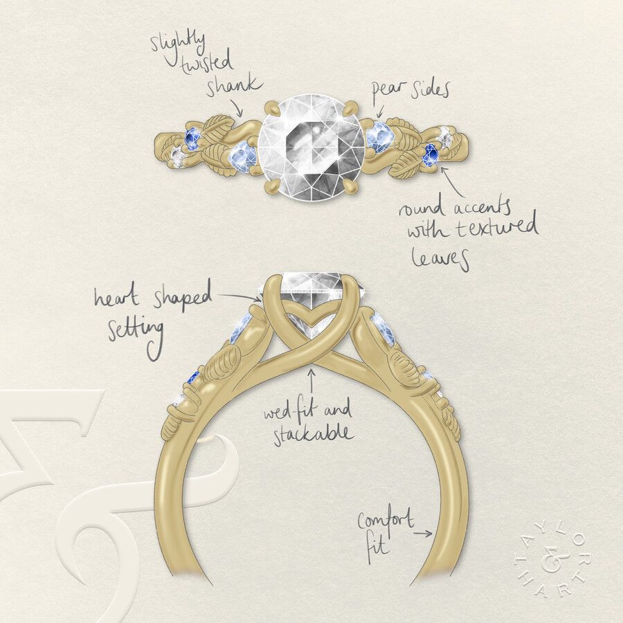 Taylor & Hart Lierre Round Engagement Ring 3